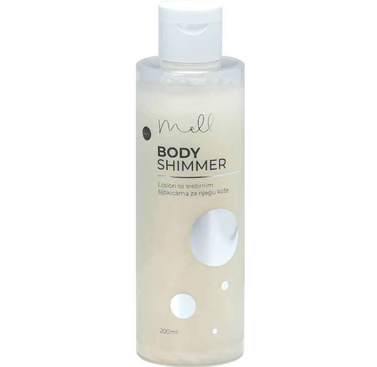 Mello body shimmer silver 200ml