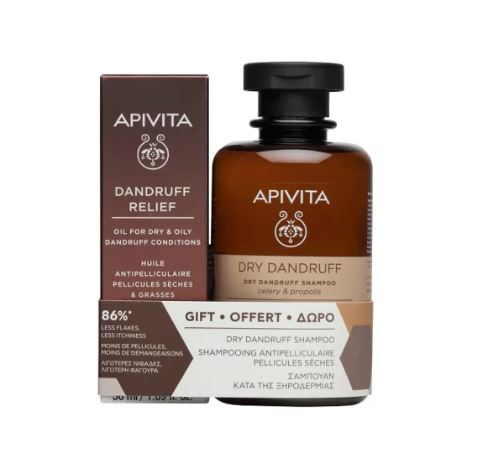 APIVITA SET DRY DANDRUFF) ULJE ZA SUHU PERUT+SAMPON 
