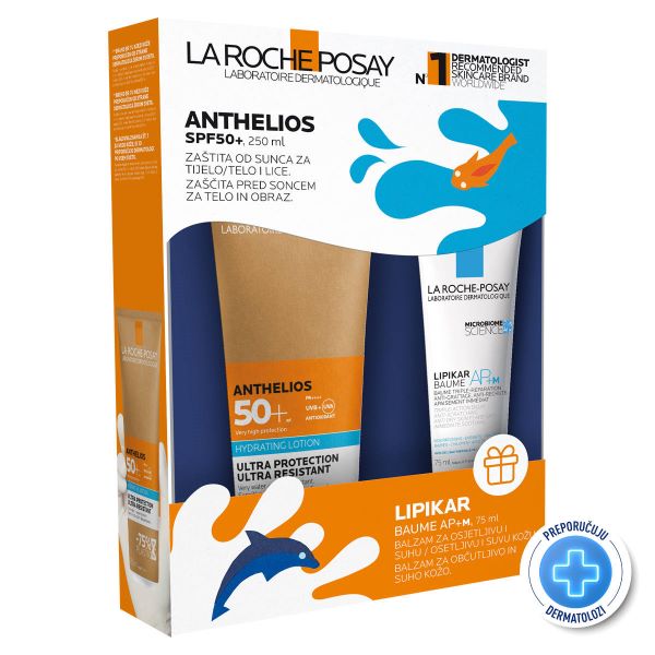 LRP paket anthelios hidratantno mlijeko 250ml+lipikar baume ap+m balzam 75ml
