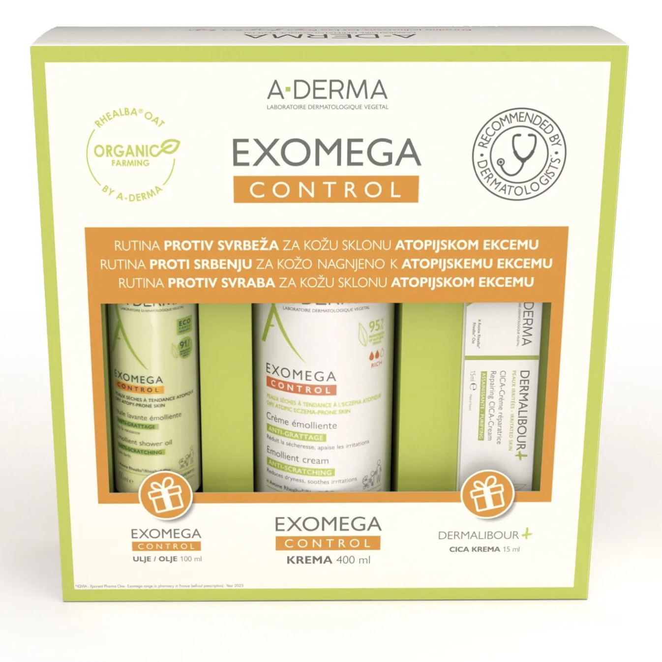 Aderma promo box exomega kr 400 ml