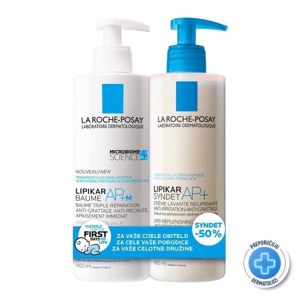 LRP Lipikar baume AP+M balzam 400 ml +lipikar syndet AP+gel 400 ml